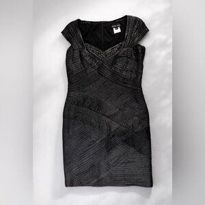 Tadashi Shoji Black Textured Mini Dress